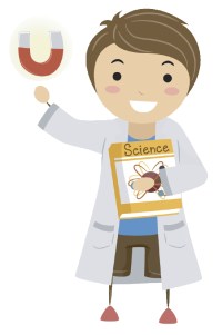 Boy with Magnet and Science book