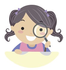 Girl with Magnifying glass